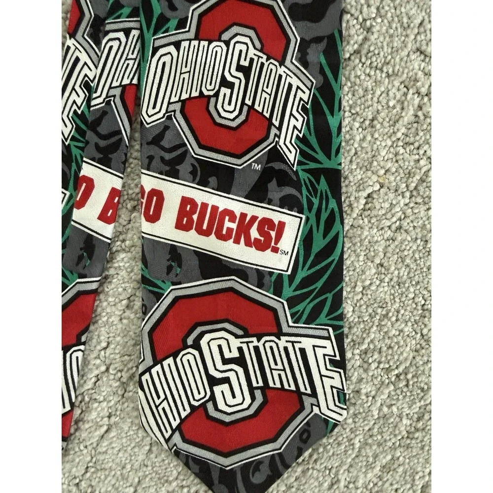 Ohio State Buckeyes Vintage 1994 OSU Football Silk Tie Ralph Marlin Made USA